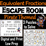 Equivalent Fractions Activity: Pirate Themed Escape Room Math