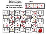 Equivalent Fractions Activity: Valentine's Day Math Maze