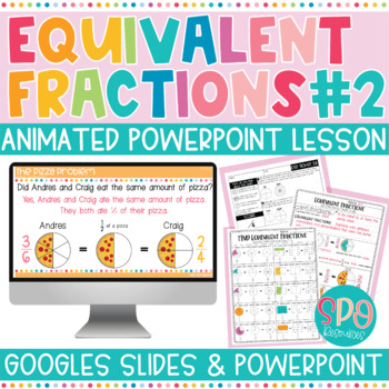 Preview of Equivalent Fractions Animated PowerPoint Lesson 2- Fractions Story Problems