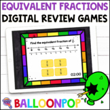 3rd Grade Equivalent Fractions Digital Math Review Games B