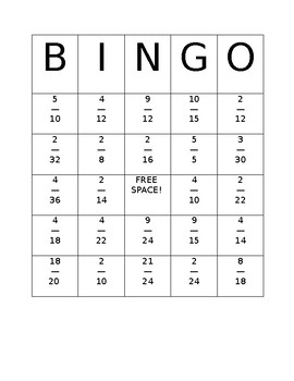 Preview of Equivalent Fractions Bingo