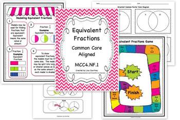 Preview of Equivalent Fractions Bundle - Common Core Aligned - MCC4.NF.1