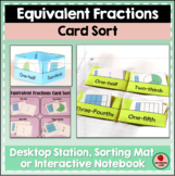 Equivalent Fractions Card Sorting Activity Interactive Notebook