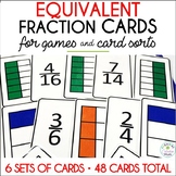 Equivalent Fractions Cards for Fraction Games, Card Sorts,