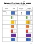Equivalent Fractions Chart Worksheet (Differentiated)