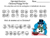 Equivalent Fractions Christmas Math Activity: Message Decoder