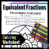 Equivalent Fractions Color By Number  4.NF.1