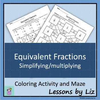 Preview of Equivalent Fractions Coloring Activity and Maze