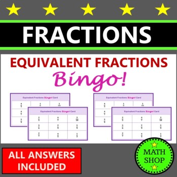 Preview of Equivalent Fractions Comparing Fractions Simplifying Fractions Math Bingo