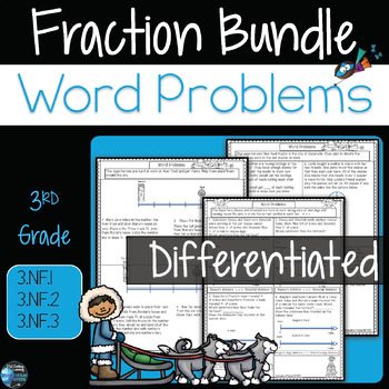 Preview of Equivalent Fractions, Comparing Fractions,  Number Line Word Problems 3rd Grade