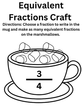 Preview of Equivalent Fractions Craft winter