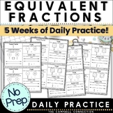 Equivalent Fractions Worksheets Daily Math | Distance Learning