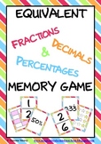 Equivalent Fractions, Decimals & Percentages Memory Game