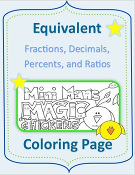 Preview of Equivalent Fractions, Decimals, Percents, and Ratios Spring Coloring Page