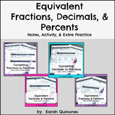 Equivalent Fractions Decimals and Percents Notes Activity 
