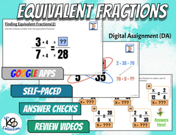 Preview of Equivalent Fractions  - Digital Assignment