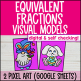 Equivalent Fractions Digital Pixel Art | Visual Models Goo