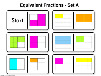 Equivalent Fractions Dominoes Game Math CCSS by Desert Designed | TpT