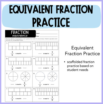 Preview of Equivalent Fractions EDITABLE | third / fourth grade math, fractions, equivalent