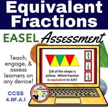 Preview of Equivalent Fractions Easel Assessment - Digital Fractions Activity