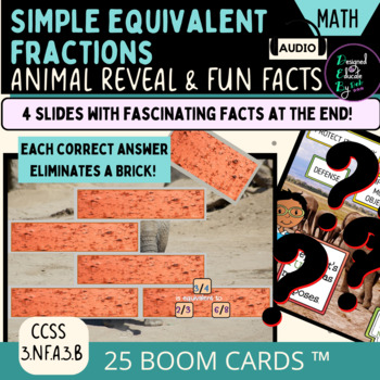Preview of Equivalent Fractions Animal Reveal & Fun Facts