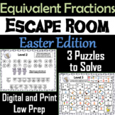 Equivalent Fractions Escape Room Easter Math Activity