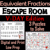 Equivalent Fractions Escape Room Valentine's Day Math Activity