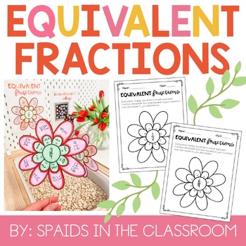 Preview of Equivalent Fractions Flowers Activity & Craft
