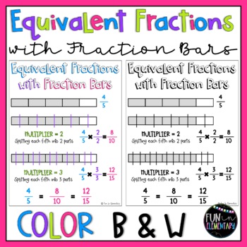 Preview of Equivalent Fractions - Fraction Bars * PP & Google Classroom - Distance Learning