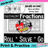 Equivalent Fractions GAME: 4th Grade Fractions Math Center