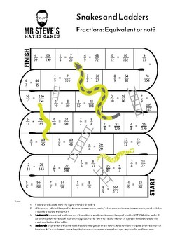 equivalent fractions game snakes and ladders simplify year