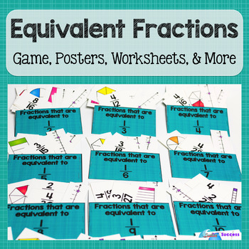 Preview of Equivalent Fractions Game, Vocabulary, and More- Common Core Resource