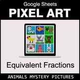 Equivalent Fractions - Google Sheets Pixel Art - Animals