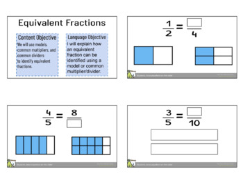 Preview of Equivalent Fractions Google Slide Pear Deck