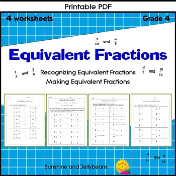 Preview of Equivalent Fractions - Identifying and Creating them - Grades 3-4 - CCSS