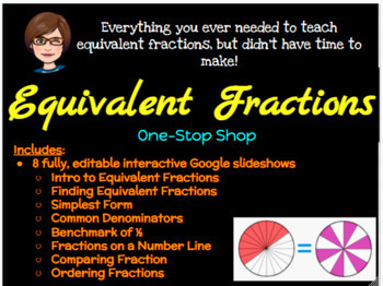 Preview of Equivalent Fractions -- Instructional Interactive Slides BUNDLE