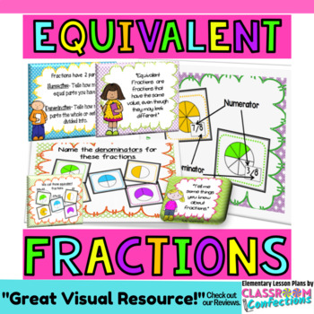 Preview of Equivalent Fractions : Introduce or Review Fractions 3rd 4th Grades