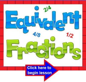 Preview of Equivalent Fractions Lesson SMARTBOARD Lesson