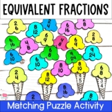 Equivalent Fractions Matching Activity for Math Centers or