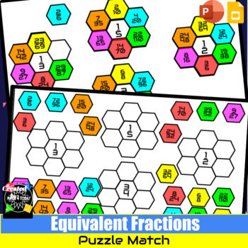Preview of Equivalent Fractions Matching Puzzle - DIGITAL - GoogleSlides/Powerpoint