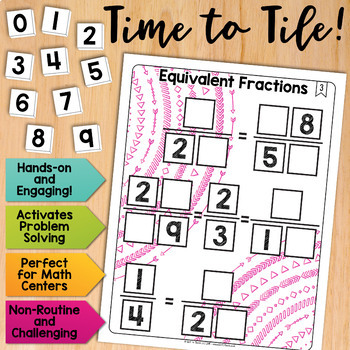 Preview of Equivalent Fractions Math Centers Math Tiles