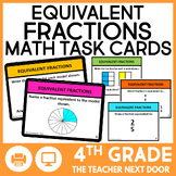 4th Grade Equivalent Fractions Task Cards Math Center Game