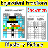 Equivalent Fractions Worksheet Winter Math Center - Snowma