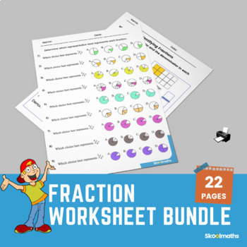 Preview of Equivalent Fractions NO PREP Worksheet Packet CCSS 3.NF.A.1