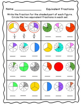 Equivalent Fractions Practice Pages by Red Specs | TpT