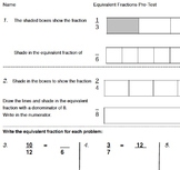 Equivalent Fractions Pre/Post or Formative Assessments