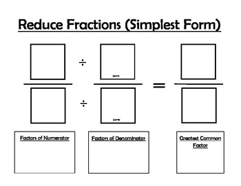 Preview of Equivalent Fractions & Reducing Fractions Math Mats