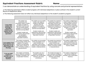 Preview of Equivalent Fractions Rubric