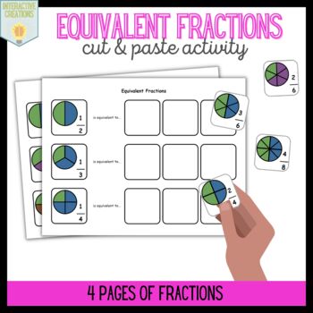 Preview of Equivalent Fractions Sorting Board