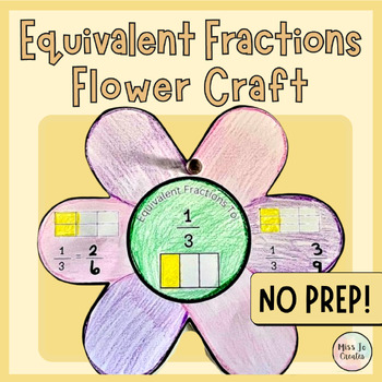Preview of Equivalent Fractions Spring Flower Math Craft